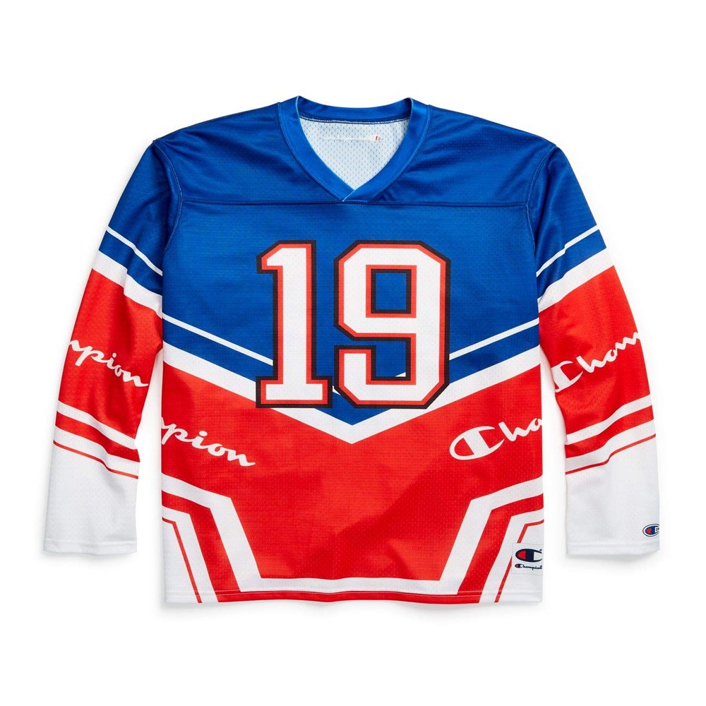 Champion Men's Hockey Jersey, SURF The Web/Scarlet/White, XXX-Large
