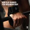 Gymreapers Weight Lifting Grips (Pair) for Heavy Powerlifting, Deadlifts, Rows, Pull Ups, with Neoprene Padded Wrist Wraps Support and Strong Rubber Gloves or Straps for Bodybuilding (Black, Large) view 3