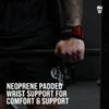 Gymreapers Weight Lifting Grips (Pair) for Heavy Powerlifting, Deadlifts, Rows, Pull Ups, with Neoprene Padded Wrist Wraps Support and Strong Rubber Gloves or Straps for Bodybuilding (Red, Large) view 4