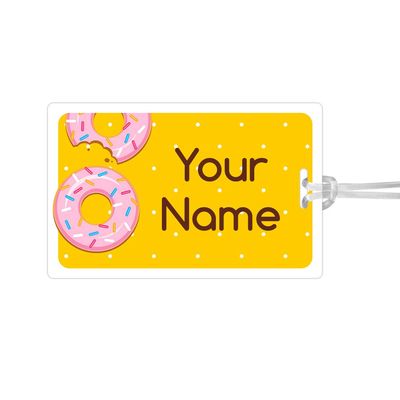 Kids Labels Durable Large Luggage & Bag Tag Donut Design