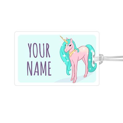Kids Labels Durable Large Luggage & Bag Tag Unicorn Design