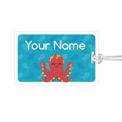 Kids Labels Durable Large Luggage & Bag Tag Octopus Design