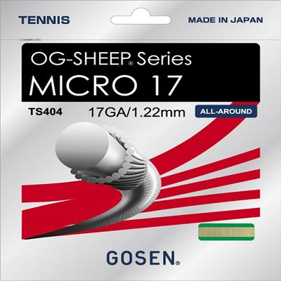 GOSEN OG-Sheep Micro, 17 Natural 40' All-Round Performance, Synthetic Tennis String