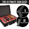 5 Pistol 18 Magazine DORO Gun Case with Red Custom Foam Insert - Waterproof, Heavy Duty - Tactical Firearms and Ammunition Holder, 18 x 14 x 7-Inches view 4