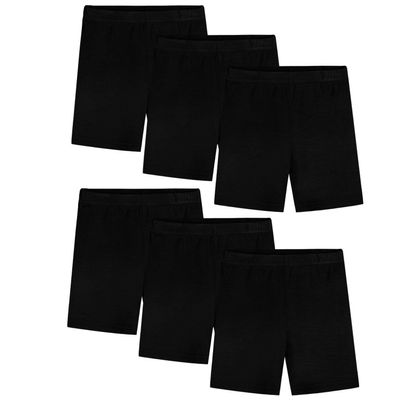 BOOPH Girls Dance Shorts Bike Short for Underdress 5-7 Years Black 6 Pack