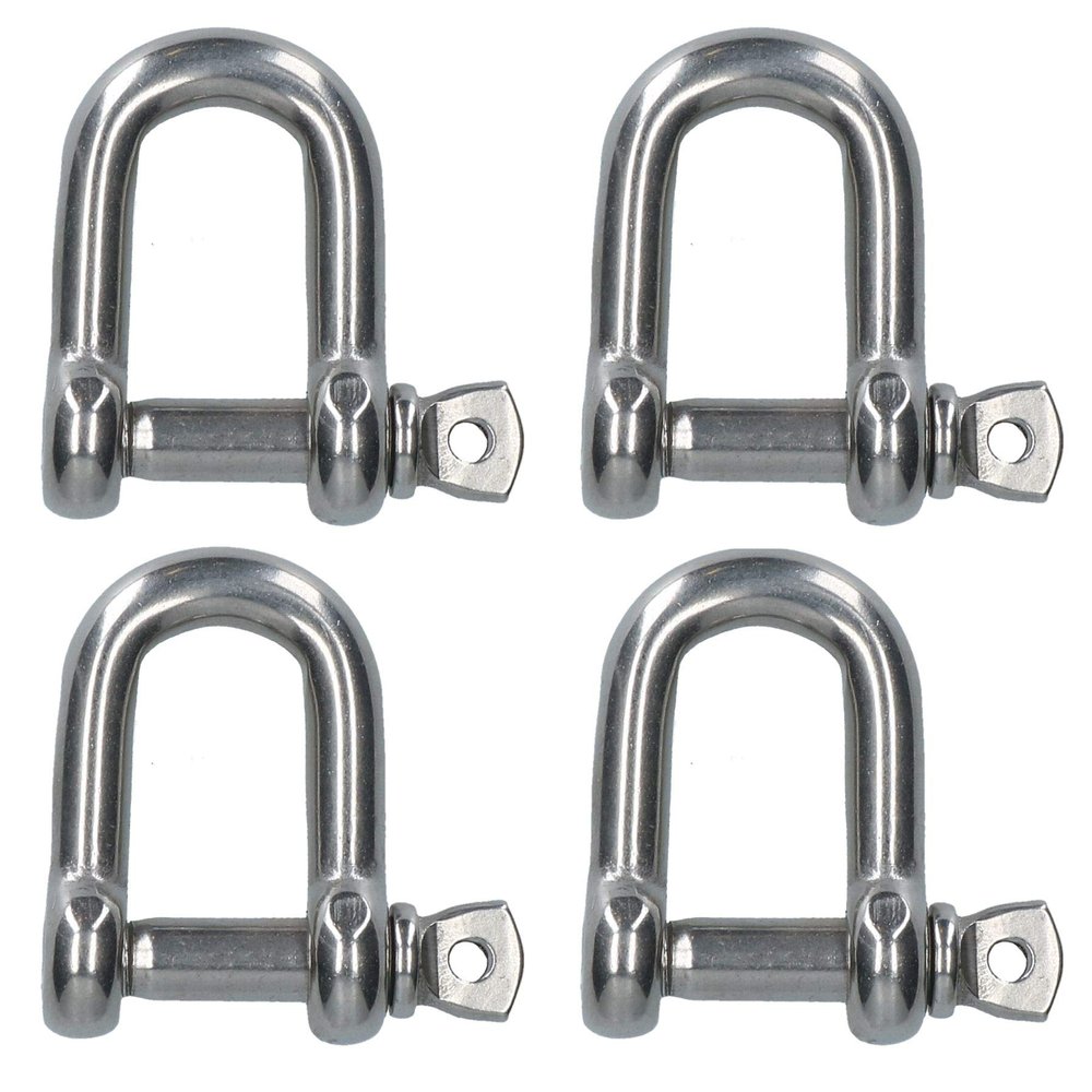 AB Tools 4 Pack 10mm Stainless Steel Dee Shackle Marine Grade 316