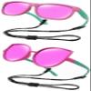 COOLSOME Kids Flexible Polarized Sunglasses for Boys Girls Age 3-10 with Straps (Pink/Green Pack of 2 pcs)