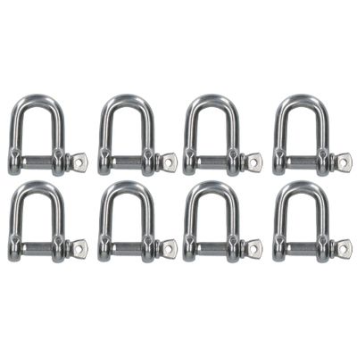 AB Tools 8 Pack 10mm Stainless Steel Dee Shackle Marine Grade 316