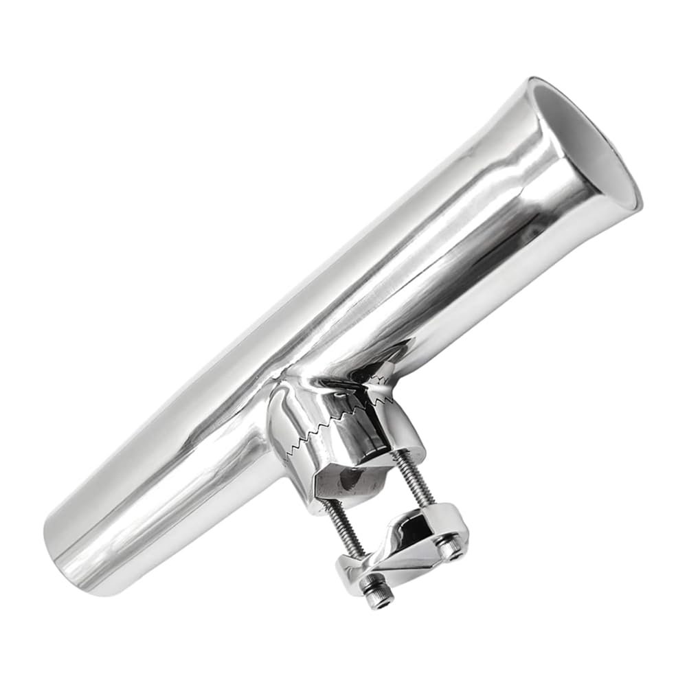 MARINE CITY 304 Grade Stainless Steel Heavy Duty Strong Clamp-on Adjustable Fishing Rod Holder (Small)