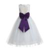 ekidsbridal White Heart Cutout Floral Lace Flower Girl Dress Mini Bride Wedding 172T 4 view 1