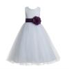 ekidsbridal White Heart Cutout Floral Lace Flower Girl Dress Mini Bride Wedding 172T 4 view 2