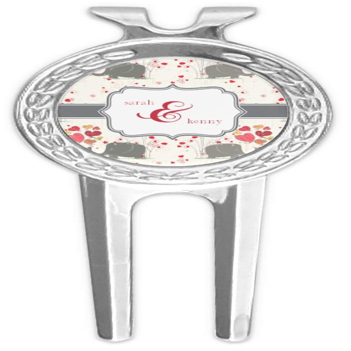 YouCustomizeIt Personalized Elephants in Love Golf Divot Tool & Ball Marker