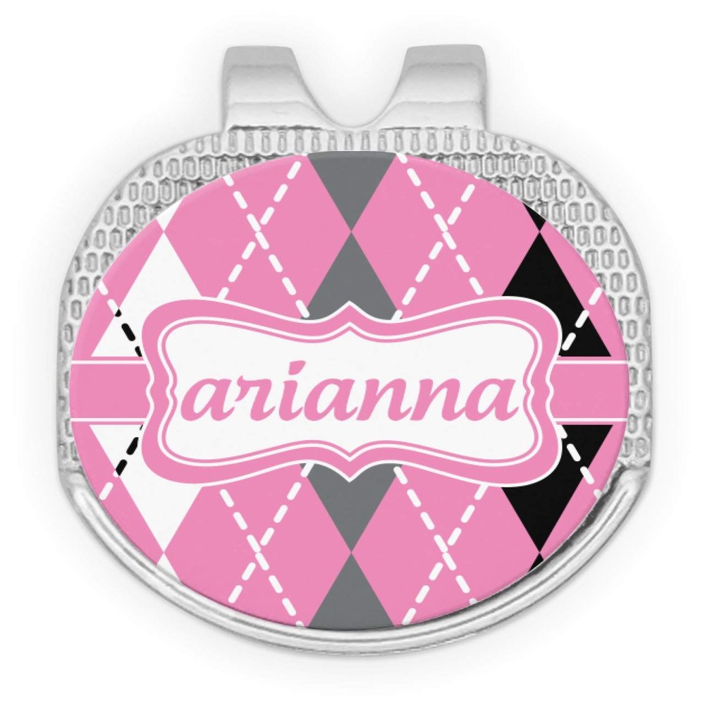 YouCustomizeIt Personalized Argyle Golf Ball Marker - Hat Clip - Silver