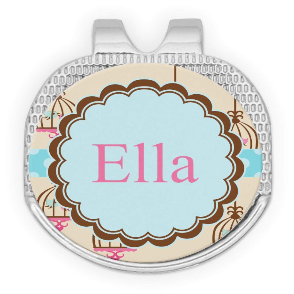 YouCustomizeIt Personalized Kissing Birds Golf Ball Marker - Hat Clip - Silver