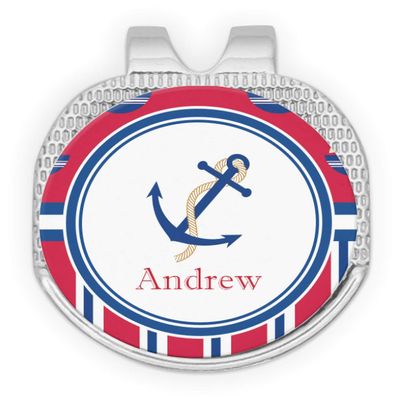 YouCustomizeIt Personalized Sail Boats & Stripes Golf Ball Marker - Hat Clip - Silver