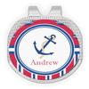 YouCustomizeIt Personalized Sail Boats & Stripes Golf Ball Marker - Hat Clip - Silver view 1