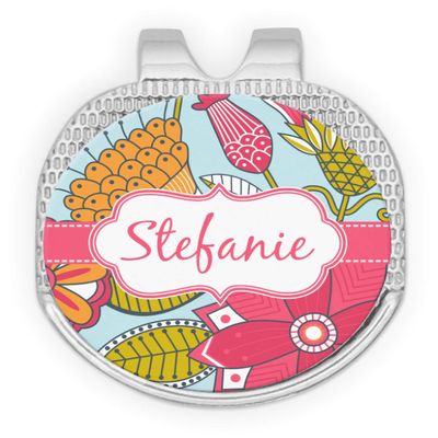 YouCustomizeIt Personalized Wild Flowers Golf Ball Marker - Hat Clip - Silver