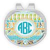 YouCustomizeIt Personalized Abstract Teal Stripes Golf Ball Marker - Hat Clip - Silver view 1