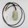 1.5" China Certified Nature Hetian Nephrite Jade Blessing Bat and Persimmon Hollow Carved Necklace Pendant 3397 view 3