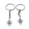 1 PCS Antique Silver Keyrings Keychains Key Ring Chains Tags Clasps AA461 Fleur De Lis Iris Lily view 1