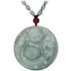 2.3"China Certified Grade A Nature Hisui Jadeite Jade Laughing Buddha Necklace Pendants view 1