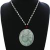2.3"China Certified Grade A Nature Hisui Jadeite Jade Laughing Buddha Necklace Pendants view 2