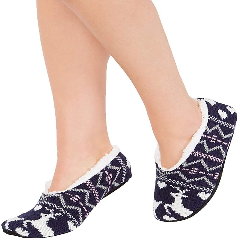 Charter Club Womens Printed Slipper Socks Black, Dark Gray, Size Small/Medium