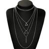 Anglacesmade Bohemia Layered Choker Necklace Silver Triangle Necklace Bar Necklace Geometric Necklace Bohemian Jewelry for Women and Girls view 3