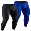 DEVOPS 2 Pack Men's Compression Pants Athletic Leggings (Medium, Black/Blue) view 1
