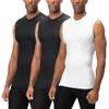 DEVOPS 3 Pack Men's Athletic Compression Shirts Sleeveless (X-Large, Black/Black/White) view 1