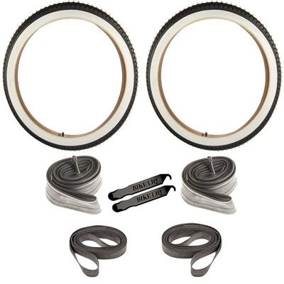 Cruiser Tire Urban Beach Street Wire Bead Durable Bike Tire 24 x 2.125 CST 241 (White Wall)