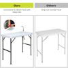 ReunionG Fish Cleaning Table, Folding Camping Cutting Table w/ Sink & Faucet, Portable Outdoor Fish Cleaning Station for Garden, Picnic and RV view 4