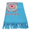 Urban CoCo Women's Embroidered Oversize Tassel Shawl Scarf Wraps for Women (Blue) view 3
