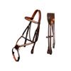 Exion Premium English Leather Figure 8 Bridle with Silver Clincher Noseband & Browband | Soft Padded Anatomical Crown Piece | Rubber Reins & Brass Buckles | Adjustable Fit | Jumping, Hunter, Eventing view 1
