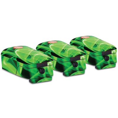 MightySkins Skin Compatible with Autel Robotics Evo Battery 3-Pack - Green Flames | Protective, Durable, and Unique Vinyl Decal wrap Cover | Easy to Apply, Remove, and Change Styles | Made in The USA