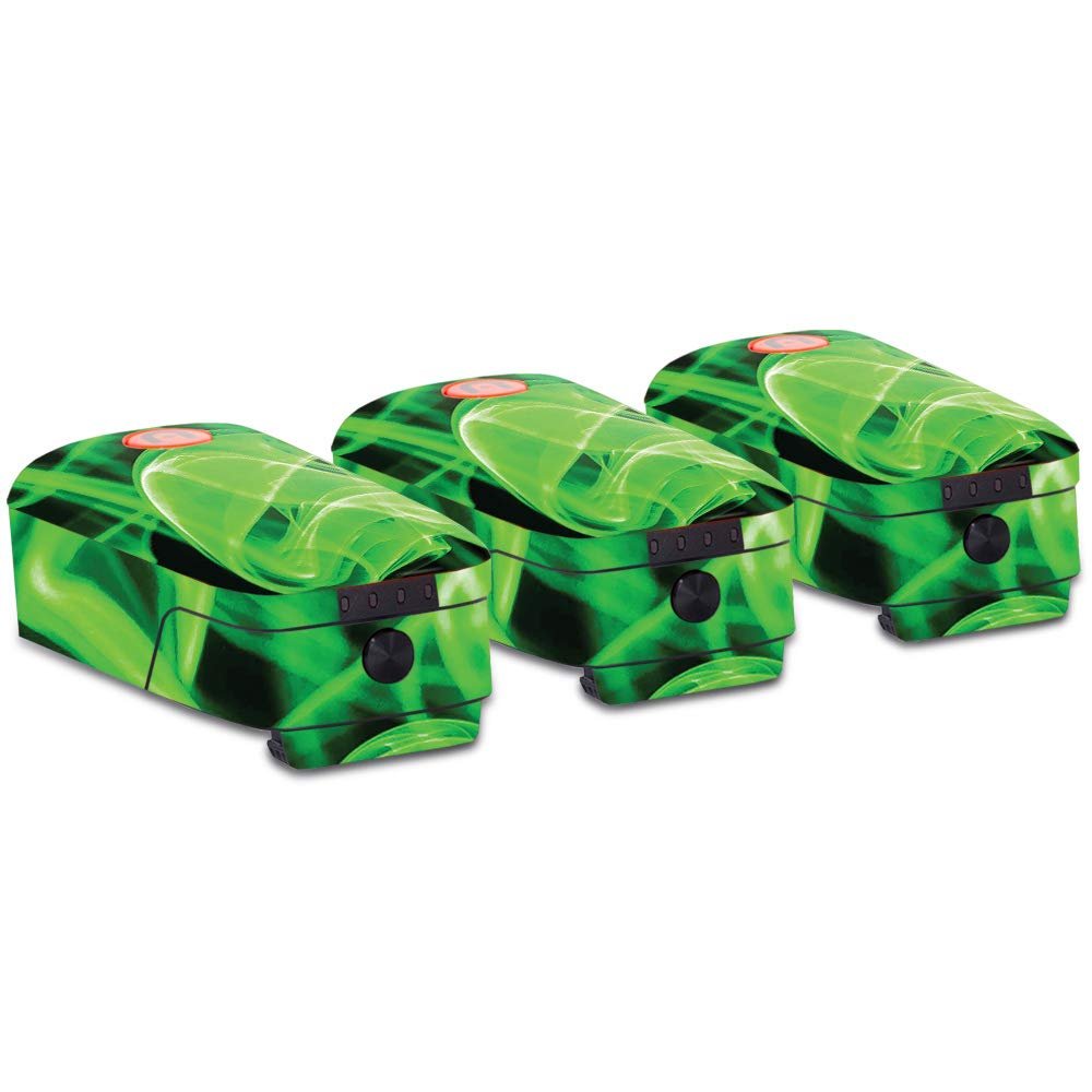 MightySkins Skin Compatible with Autel Robotics Evo Battery 3-Pack - Green Flames | Protective, Durable, and Unique Vinyl Decal wrap Cover | Easy to Apply, Remove, and Change Styles | Made in The USA
