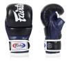 Fairtex FGV18 Muay Thai Boxing Gloves for Men, Women & Kids| MMA Gloves for Martial Arts|Made from Premium Quality Leather, Light Weight & Shock Absorbent Boxing Gloves-Medium, Black/Blue view 3