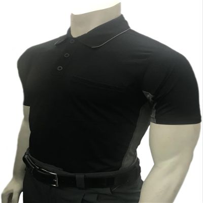 Smitty | BBS-314 | All | Major League Style | Body Flex Vented Umpire Short Sleeve Shirt | Baseball Softball | Elite Official's Choice! (Black Body w/Vented Charcoal Side Panel, Small)