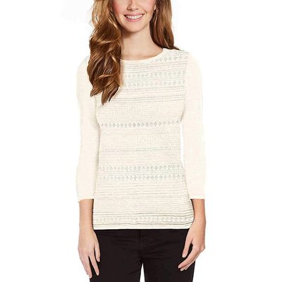 Buffalo Ladies' 3-Quarter Sleeve Sweater (White, S)