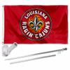 College Flags & Banners Co. Louisiana Lafayette Ragin Cajuns Fleur Flag with Pole and Bracket Complete Set view 1