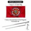 College Flags & Banners Co. Louisiana Lafayette Ragin Cajuns Fleur Flag with Pole and Bracket Complete Set view 2