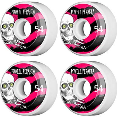 Powell Peralta Ripper 4 54mm 97a White W/BLK/Pink Wheels Set