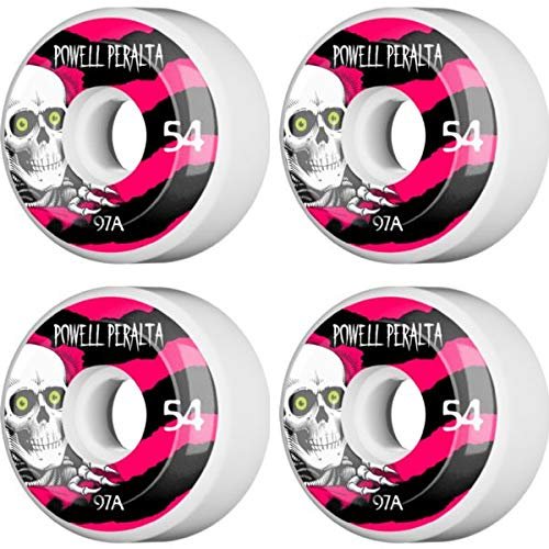 Powell Peralta Ripper 4 54mm 97a White W/BLK/Pink Wheels Set