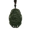2" China Certified Nature Hetian Nephrite Jade Fortune Double Fish Hand Carved Necklace Pendant 6180 view 1