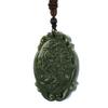 2" China Certified Nature Hetian Nephrite Jade Fortune Double Fish Hand Carved Necklace Pendant 6180 view 2