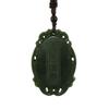2" China Certified Nature Hetian Nephrite Jade Fortune Double Fish Hand Carved Necklace Pendant 6180 view 3