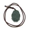 2" China Certified Nature Hetian Nephrite Jade Fortune Double Fish Hand Carved Necklace Pendant 6180 view 4