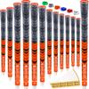 SAPLIZE Cross Cord Golf Grips Set of 13 Grips with Tape or Full Regripping Kit, Std/Mid/Jumbo, Low Taper Design, Multi-compound Hybrid, Anti-Slip Golf Club Grips, CL03 Series, Mid-Size, Orange view 1
