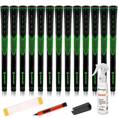 SAPLIZE Golf Grips Set of 13, Bundle with Tape or Full Regripping Kit, Jumbo / Mid / Standard / Undersize, Women / Men Anti-slip Rubber Golf Club Grips, CC01 Series
