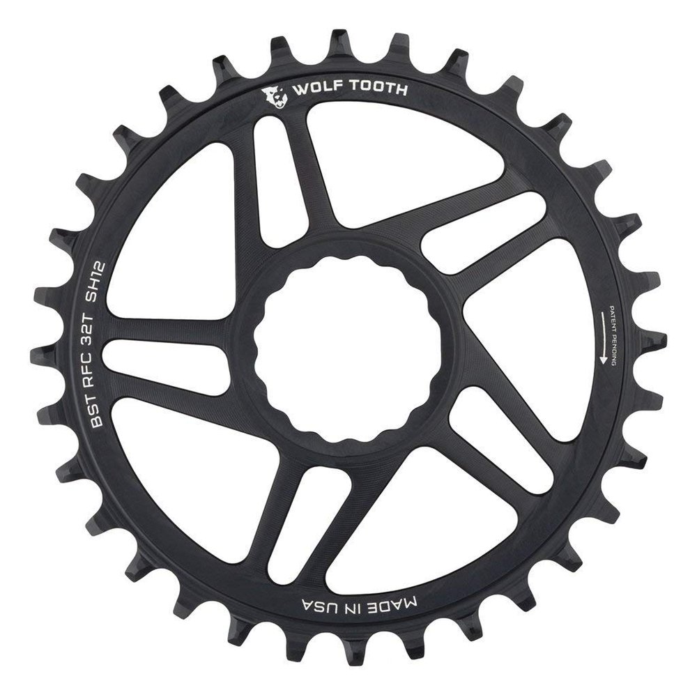 Wolf Tooth Direct Mount Mountain Bike Chainrings for Race Face Cinch for Shimano 12spd Hyperglide+ Chain (34 Tooth, Drop-Stop ST, Boost, MTB)